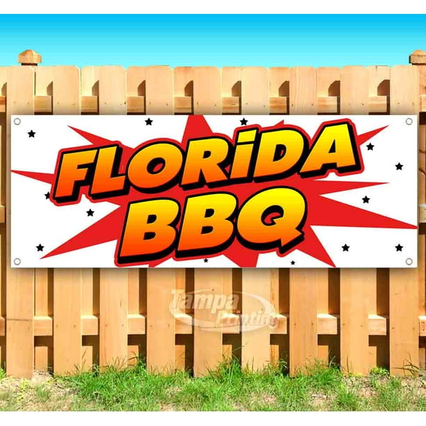 Florida BBQ 13 oz Banner Heavy-Duty Vinyl Single-Sided with Metal Grommets 